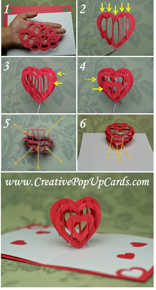 Valentine s Day Pop UP Card 3D Heart Tutorial