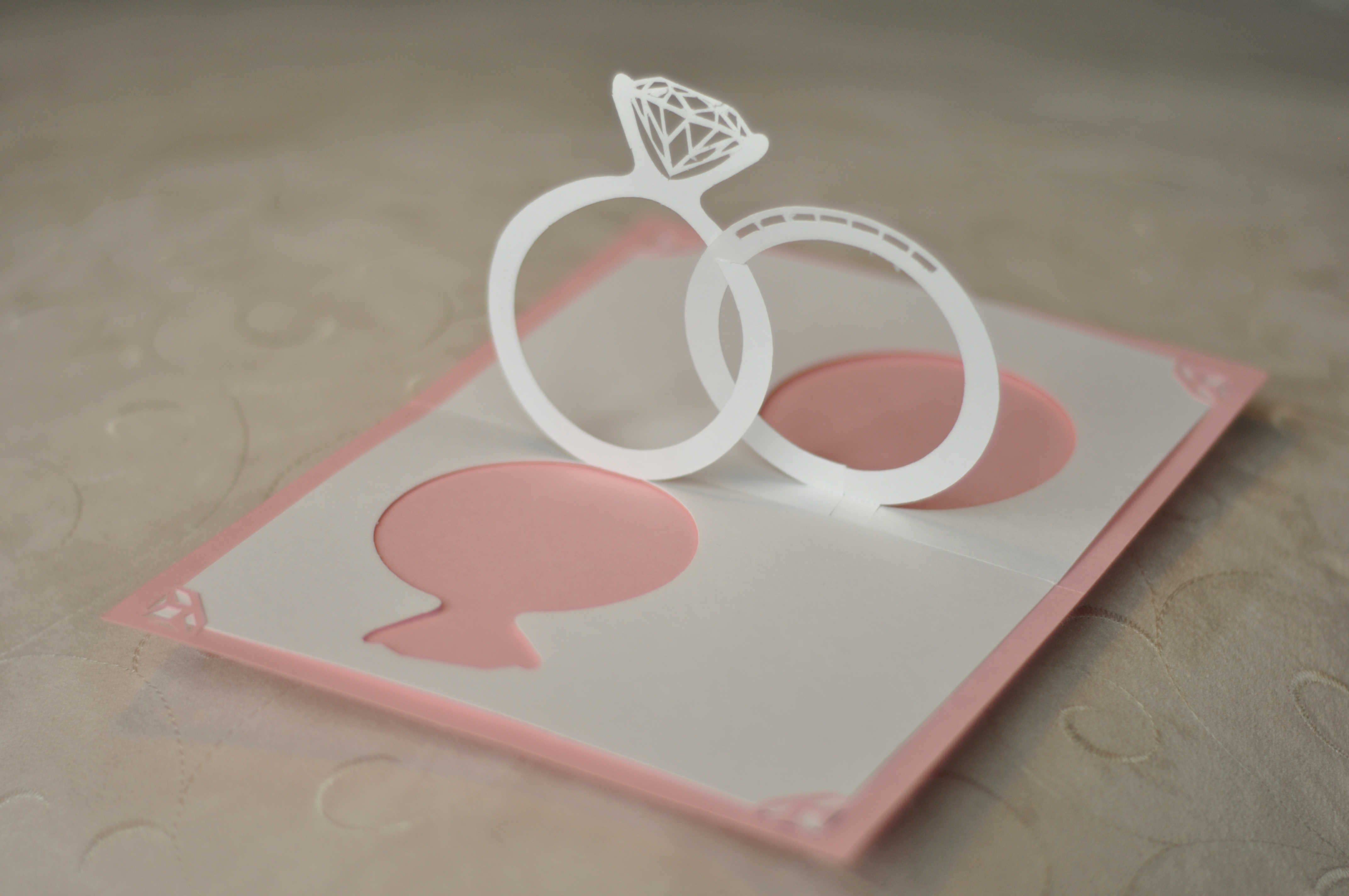 Wedding Invitation Pop Up Card Linked Rings Creative Pop Up Cards