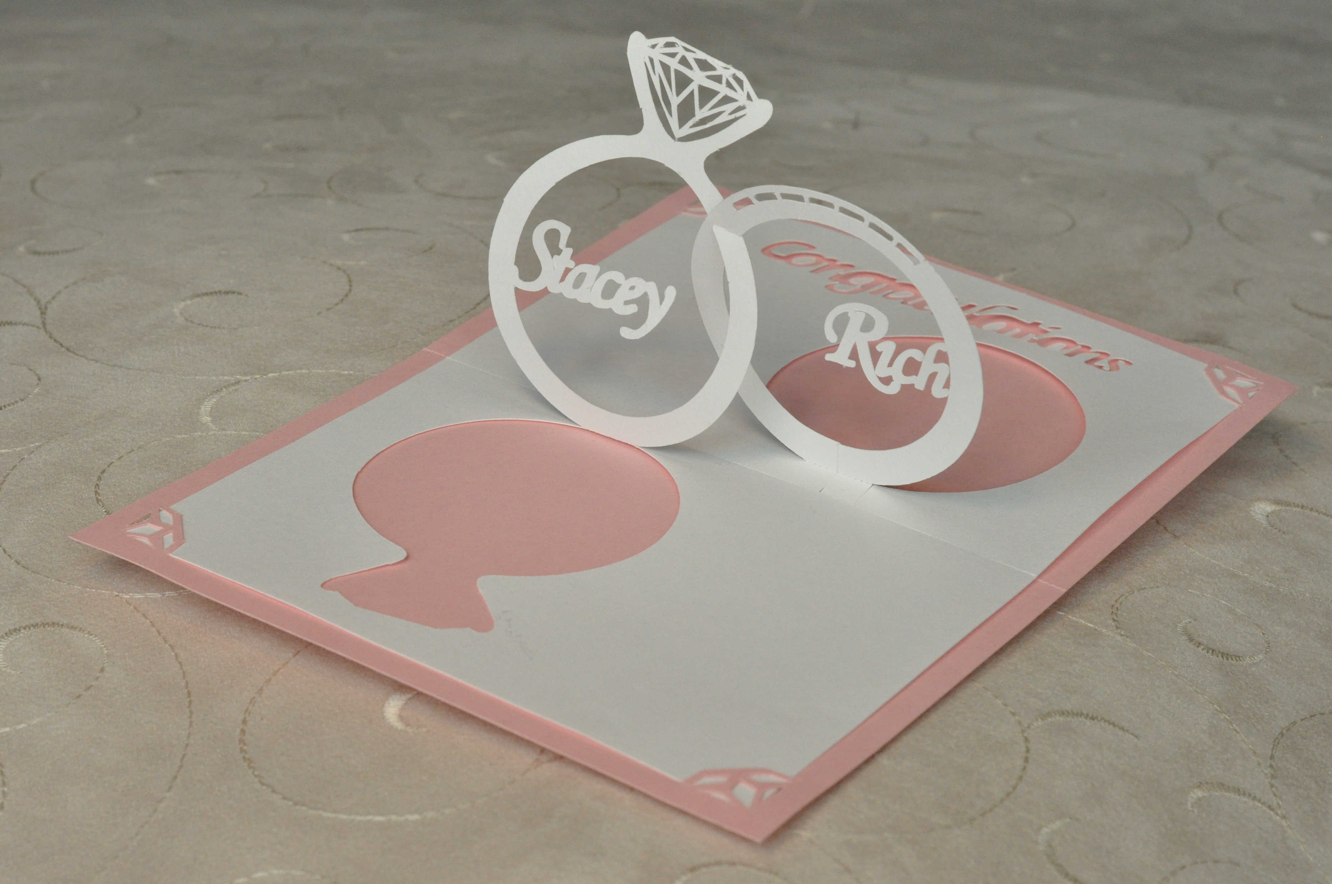 Wedding Invitation Pop Up Card Linked Rings Creative Pop Up Cards