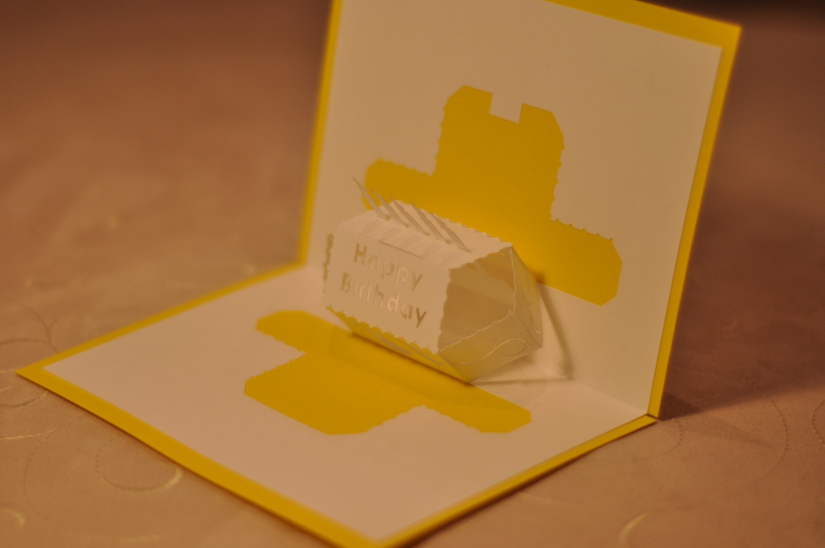 Square Birthday Cake Pop Up Card Template