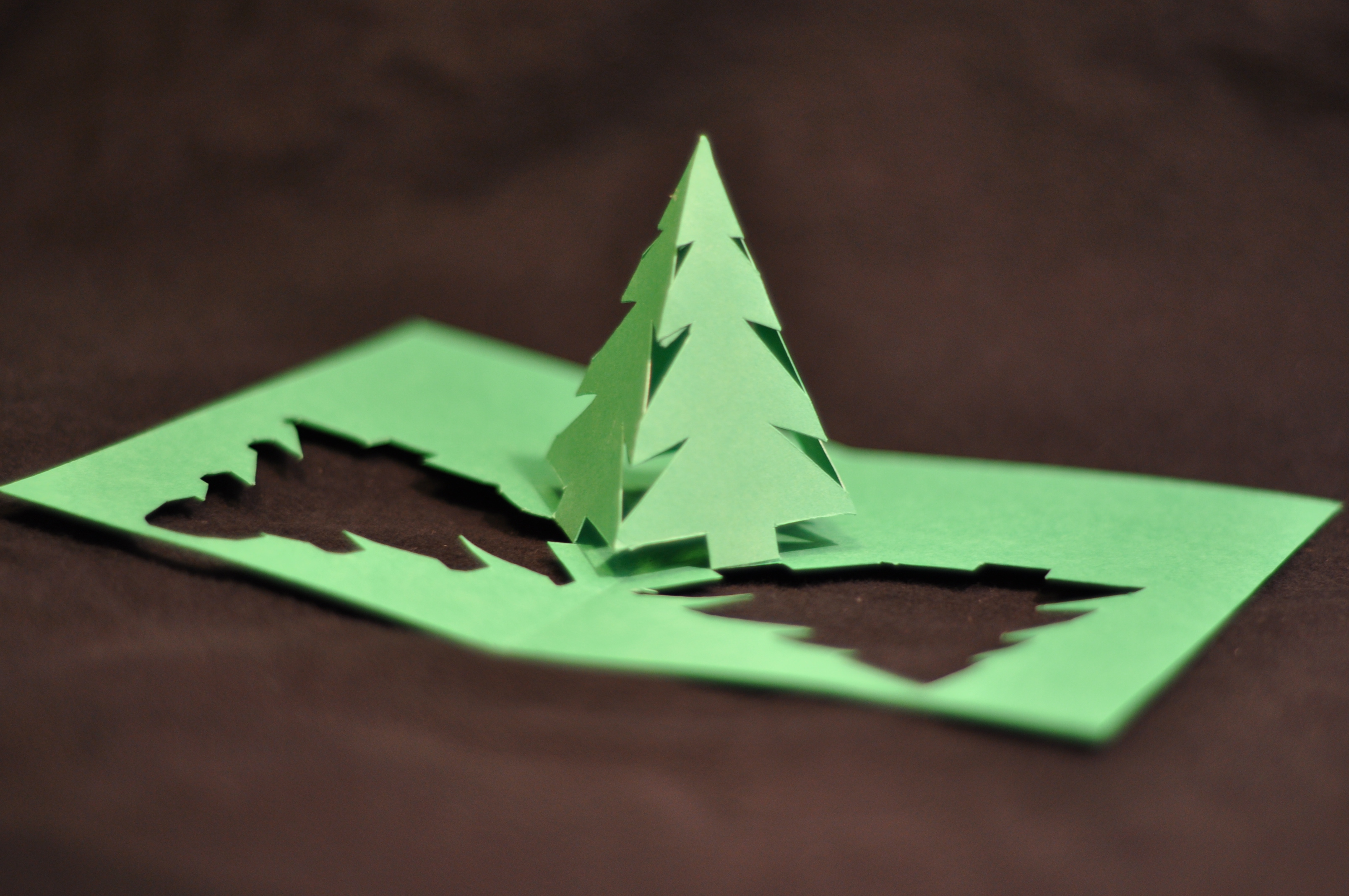 Simple Pyramid Christmas Tree Pop Up Card Template
