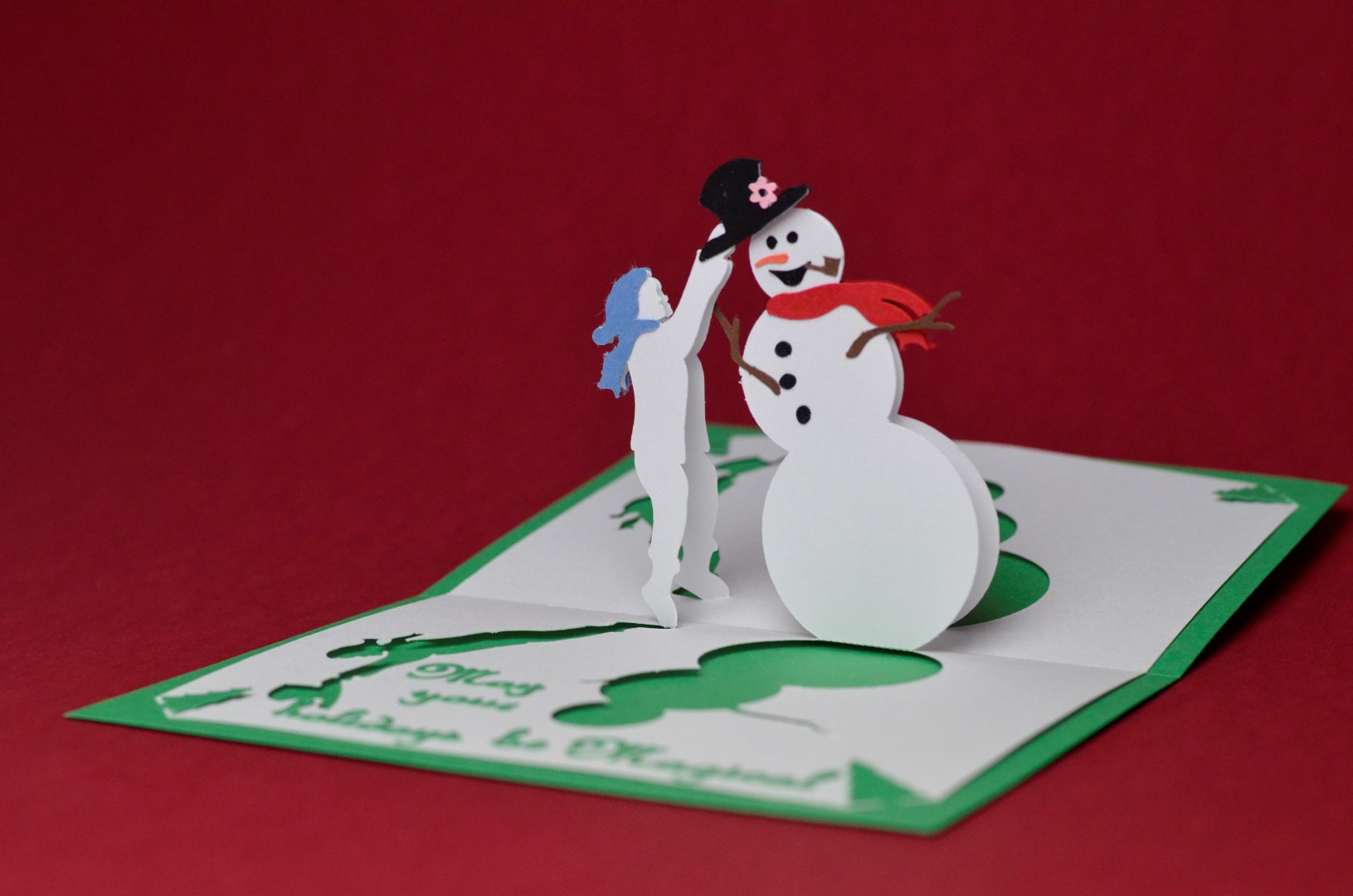 Magical Snowman Pop Up Card Template