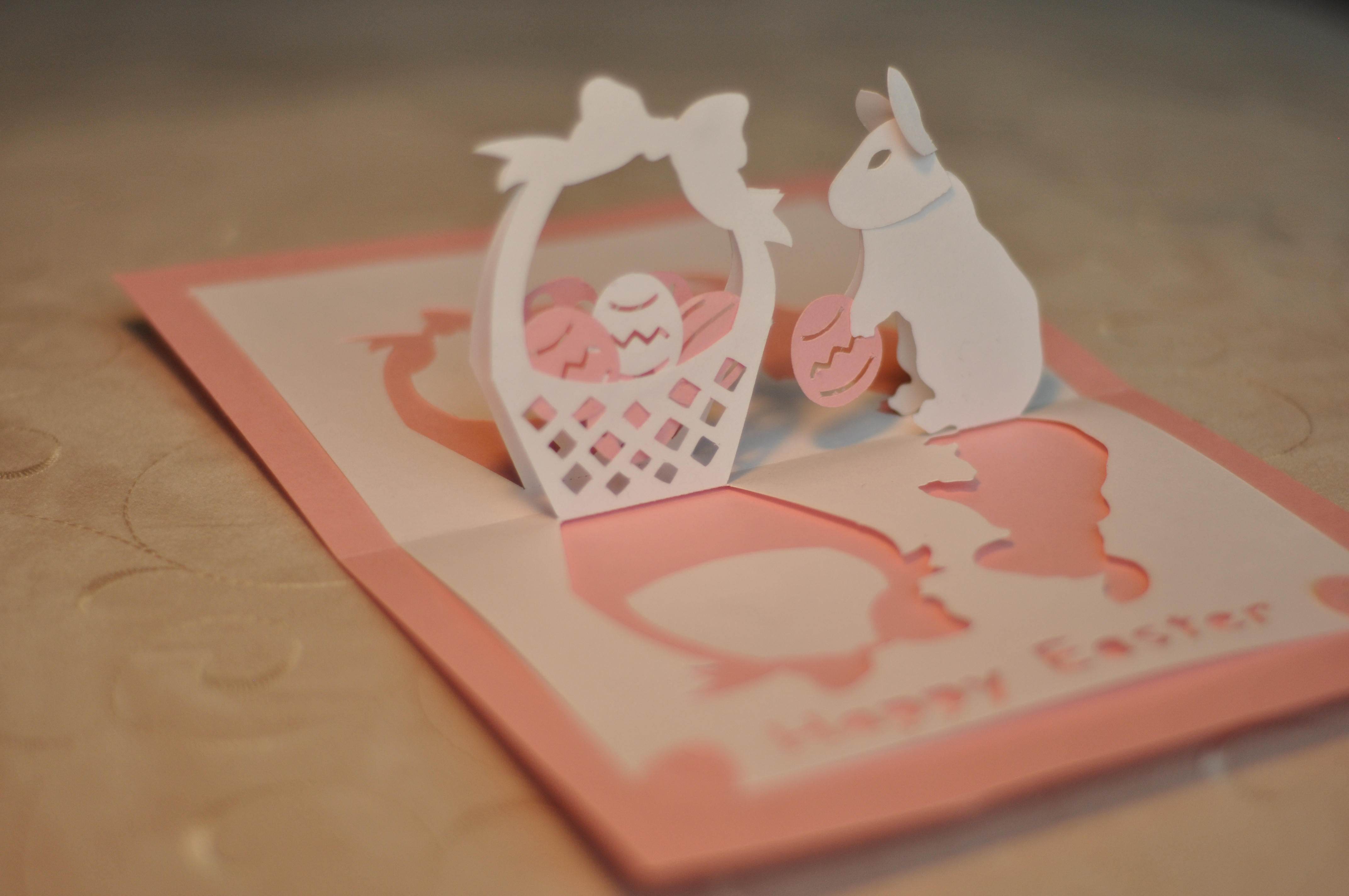Easter Bunny And Basket Pop Up Card Template