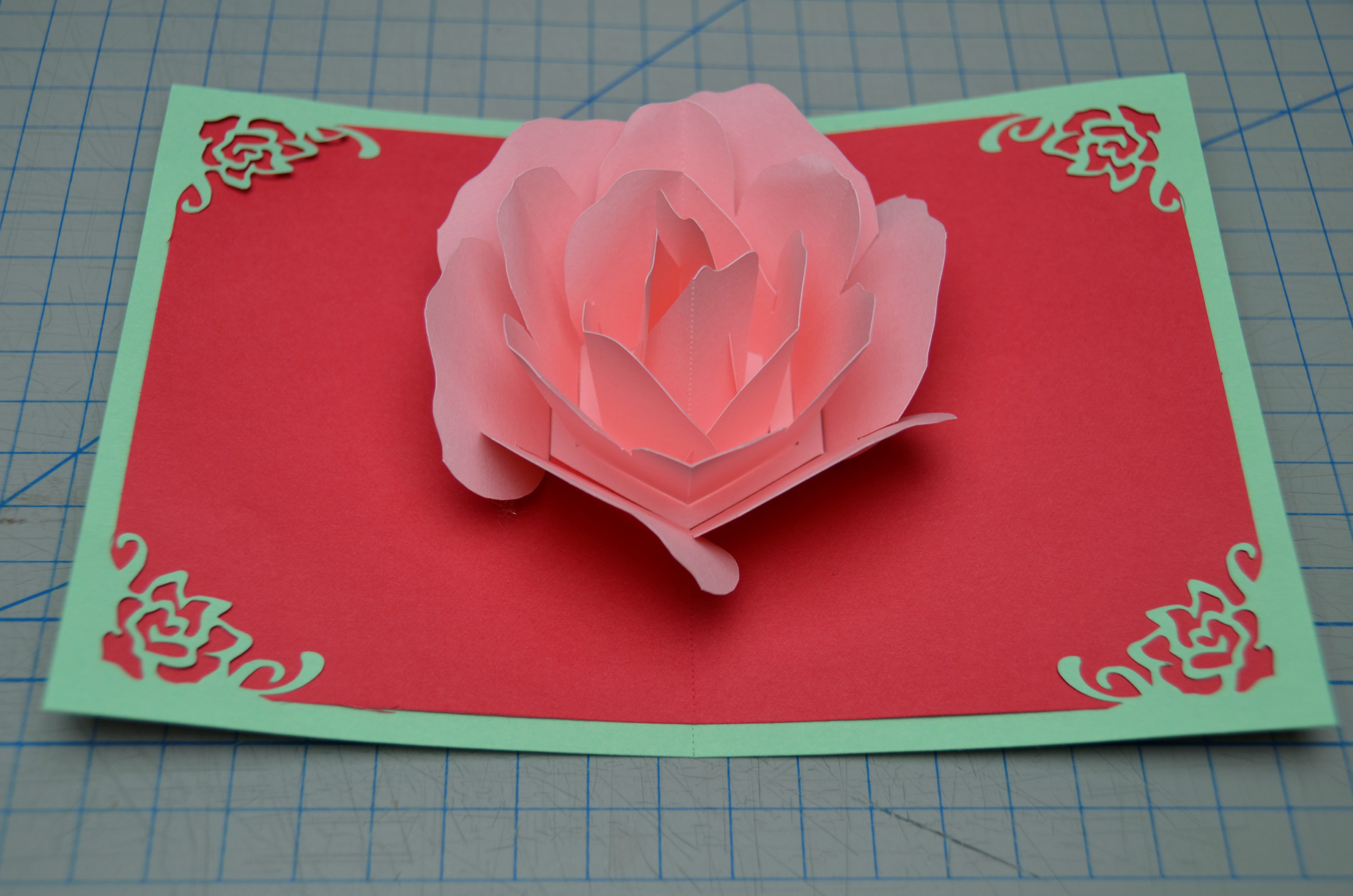 Rose Flower Pop Up Card Tutorial Creative Pop Up Cards