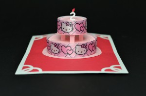  Kitty Birthday Cakes on Hello Kitty Birthday Cake Pop Up Card