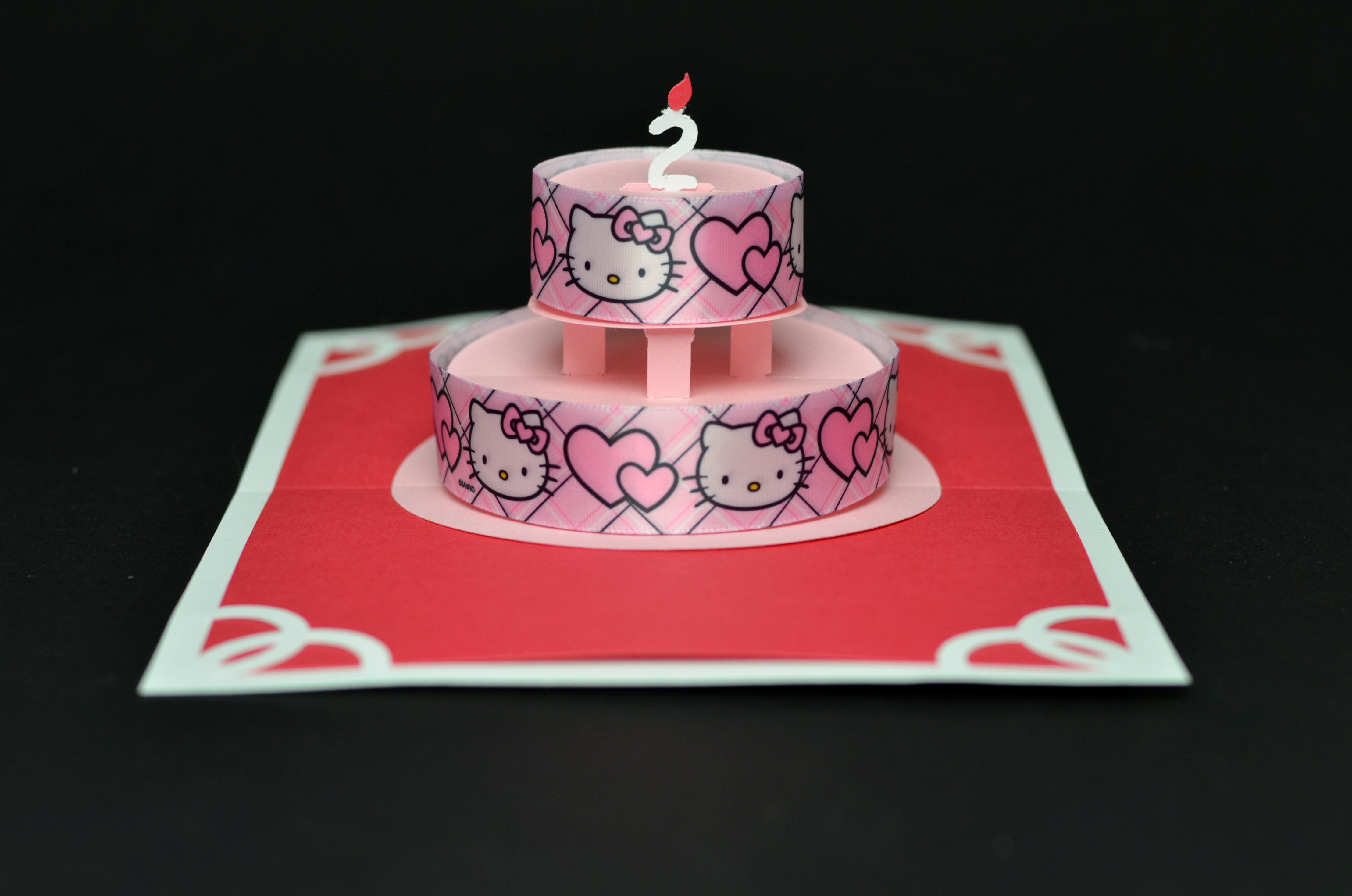 Hello Kitty Birthday Cake Pop Up Card - Creative Pop Up Cards