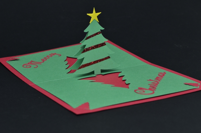 Easy Christmas Tree Pop Up Card Template