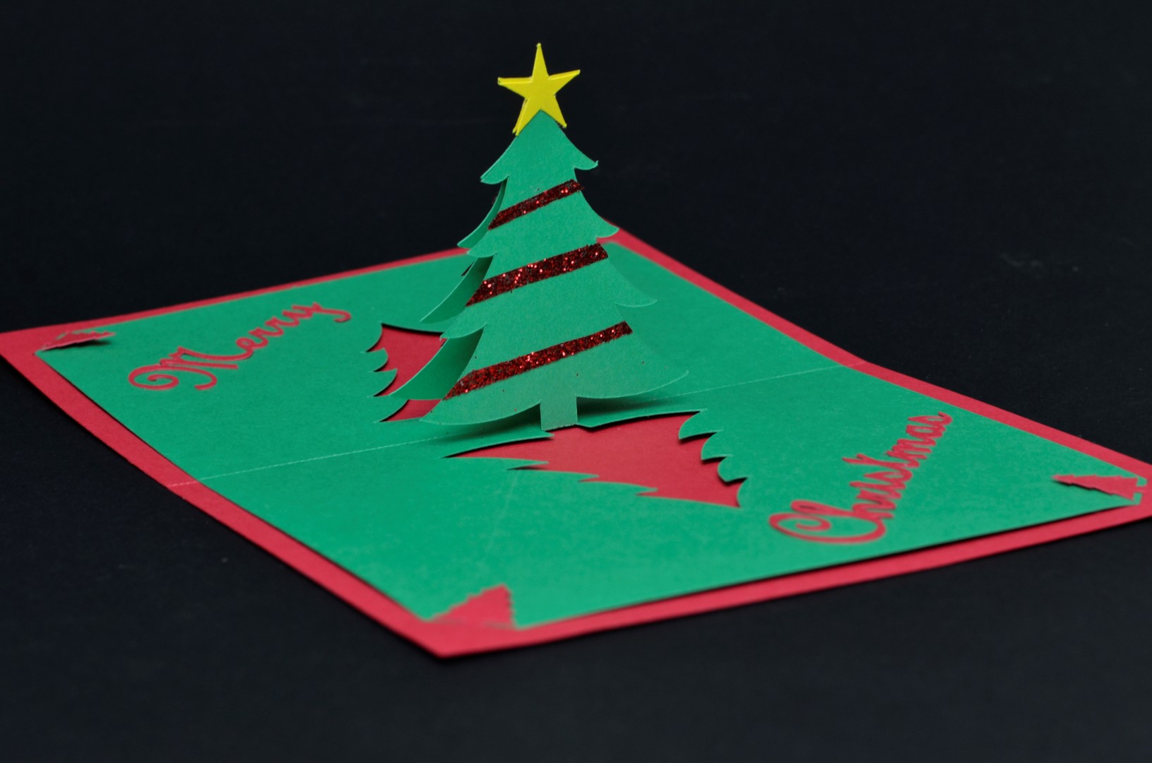 Easy Christmas Tree Pop Up Card Template