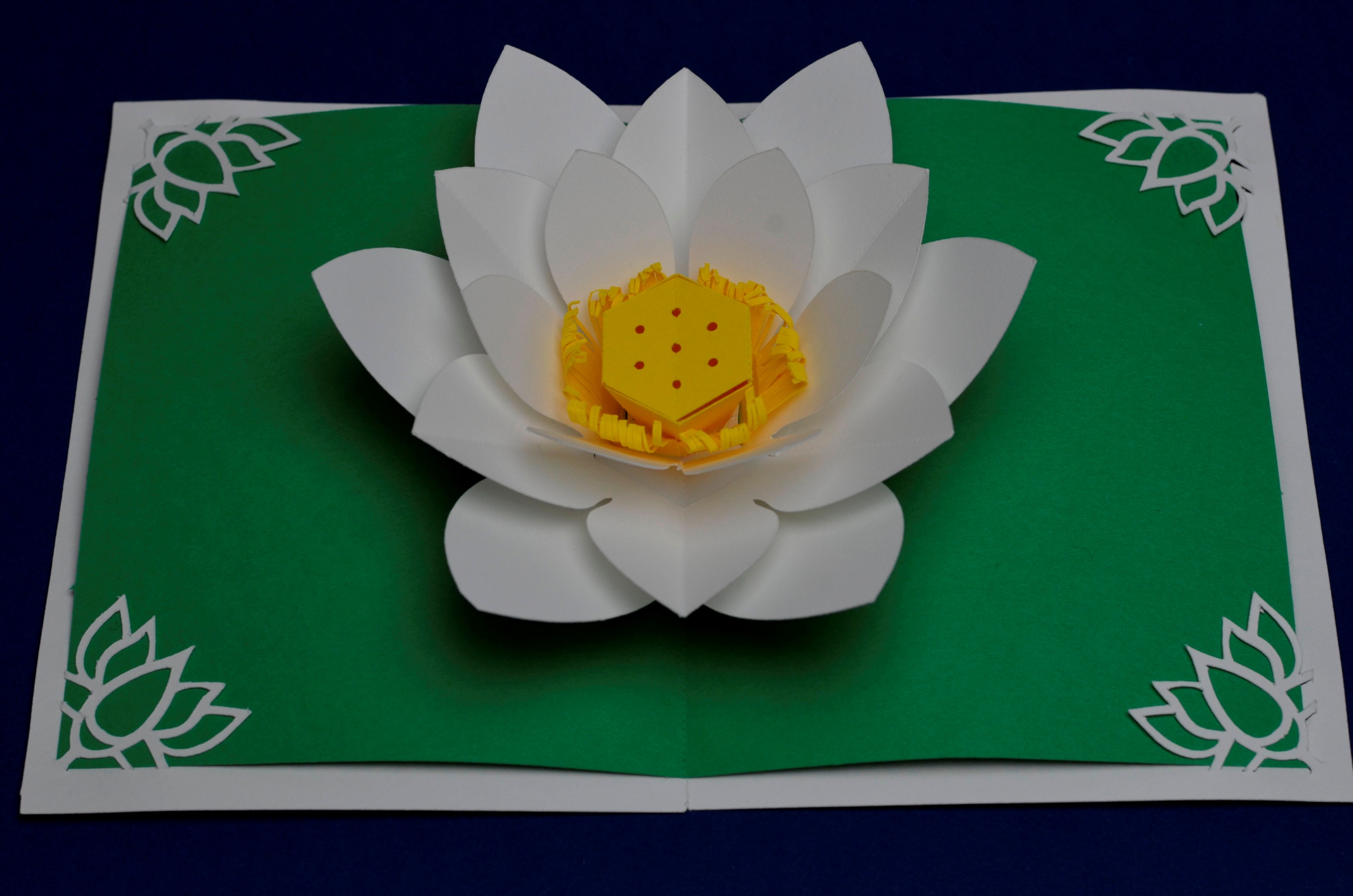 Lotus Flower Pop Up Card Template Creative Pop Up Cards Pop up card
