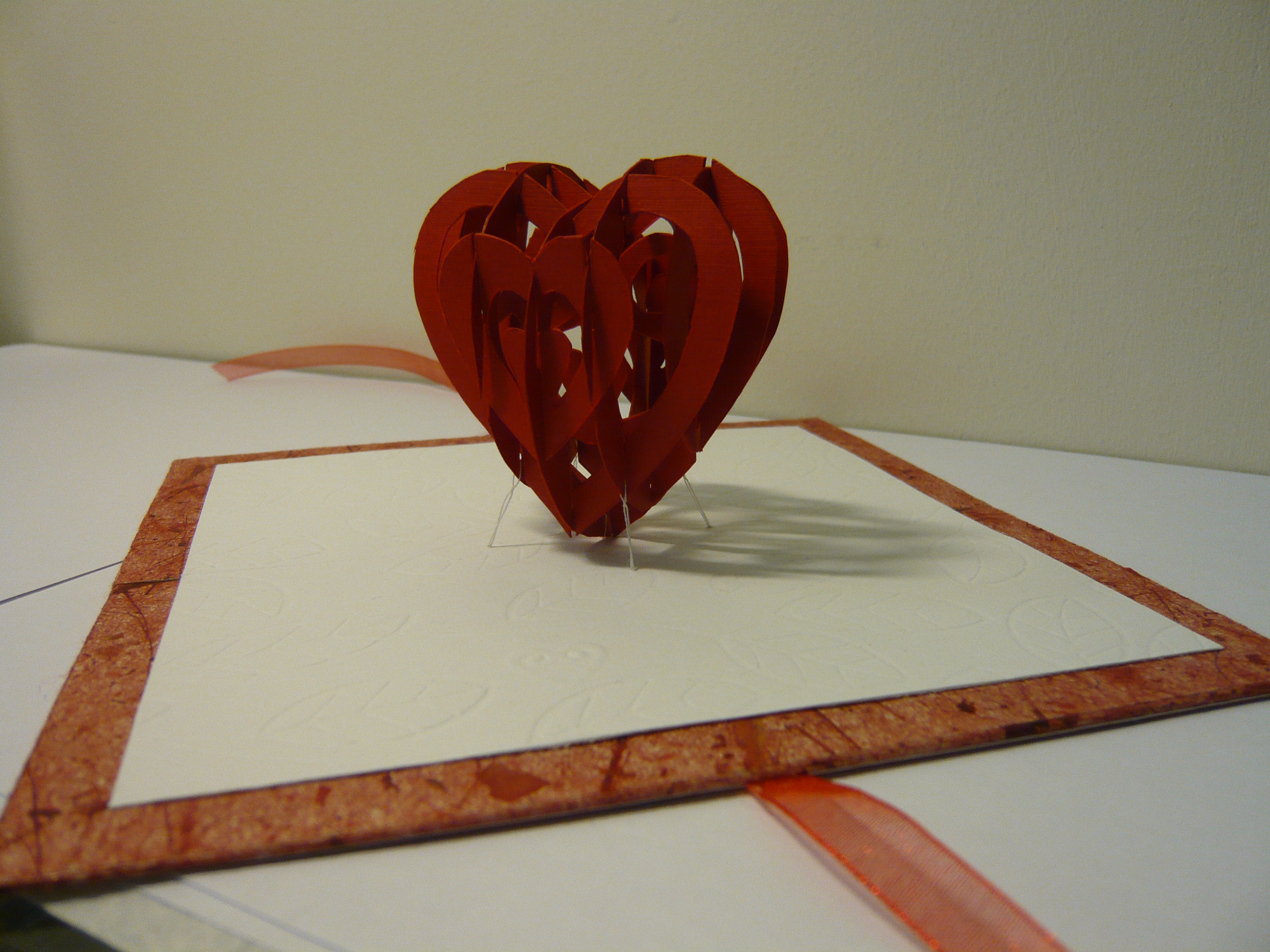 3D Heart Valentine's Card - Free Template