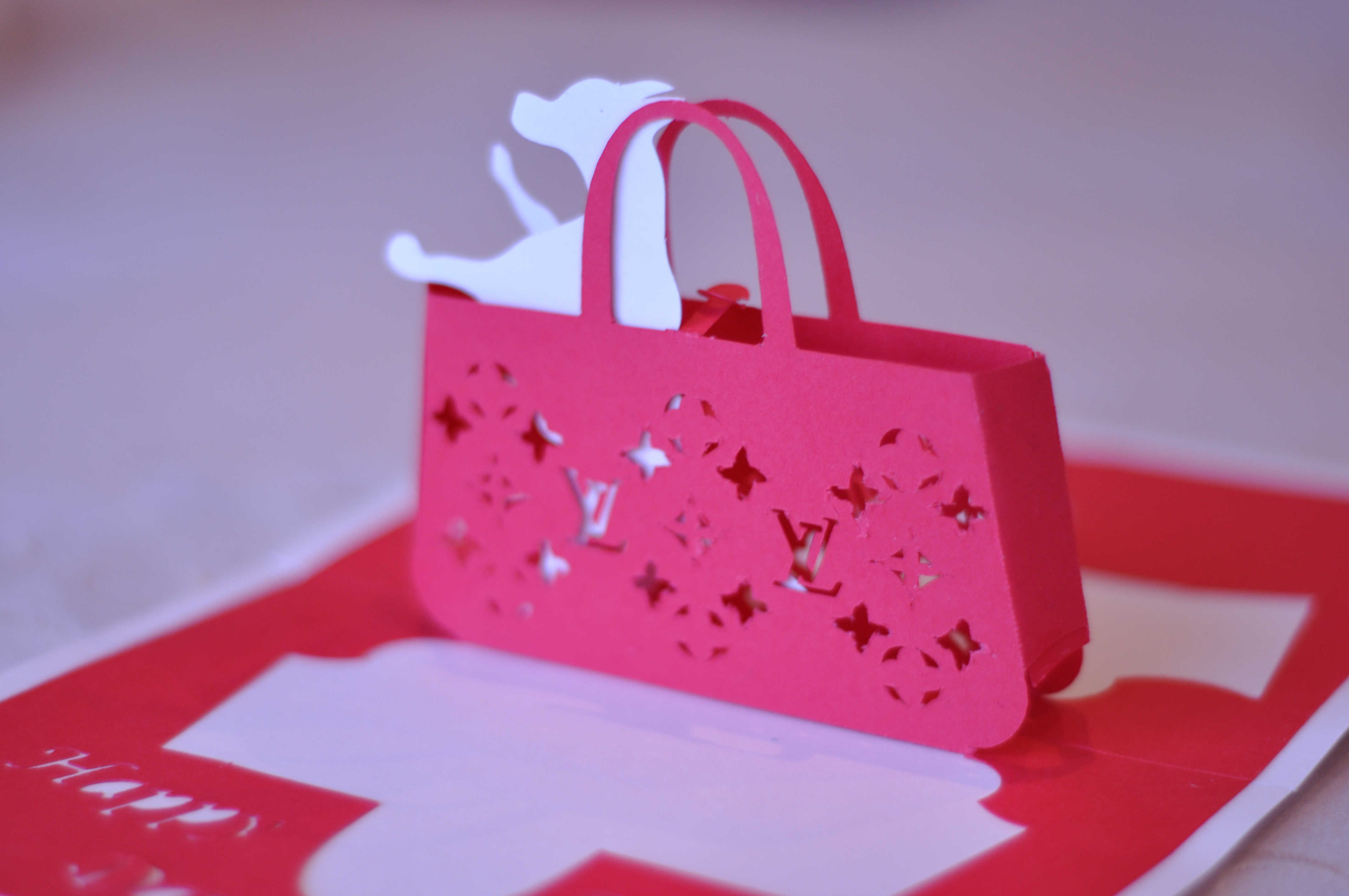 Gift Purse Pop Up Card: LV bag Part 1 - Creative Pop Up Cards