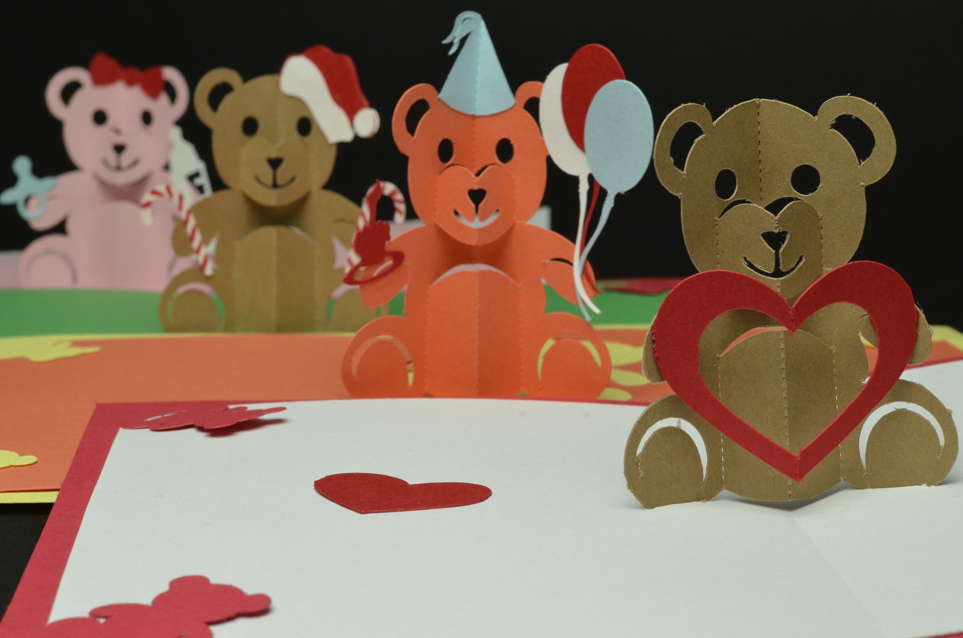 Teddy Bear Pop Up Card: Valentines day, Birthday, Christmas, Baby In Teddy Bear Pop Up Card Template Free