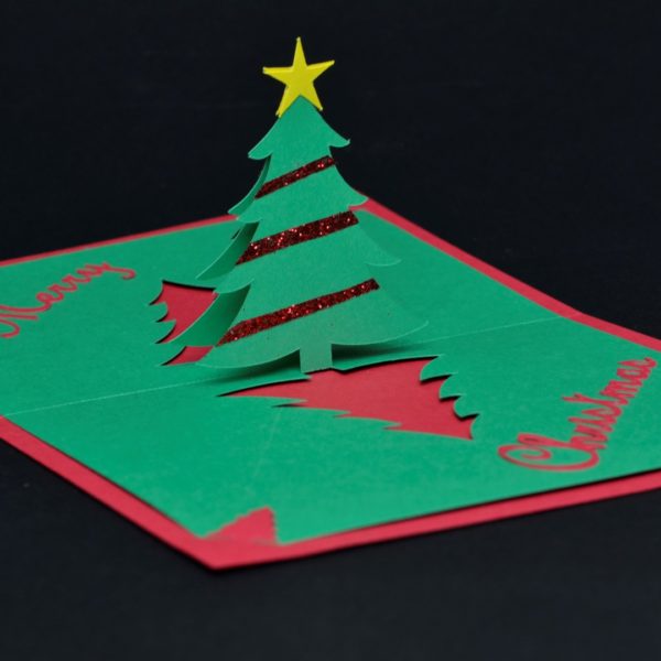 Easy Christmas Tree Pop Up Card Template - Creative Pop Up Cards
