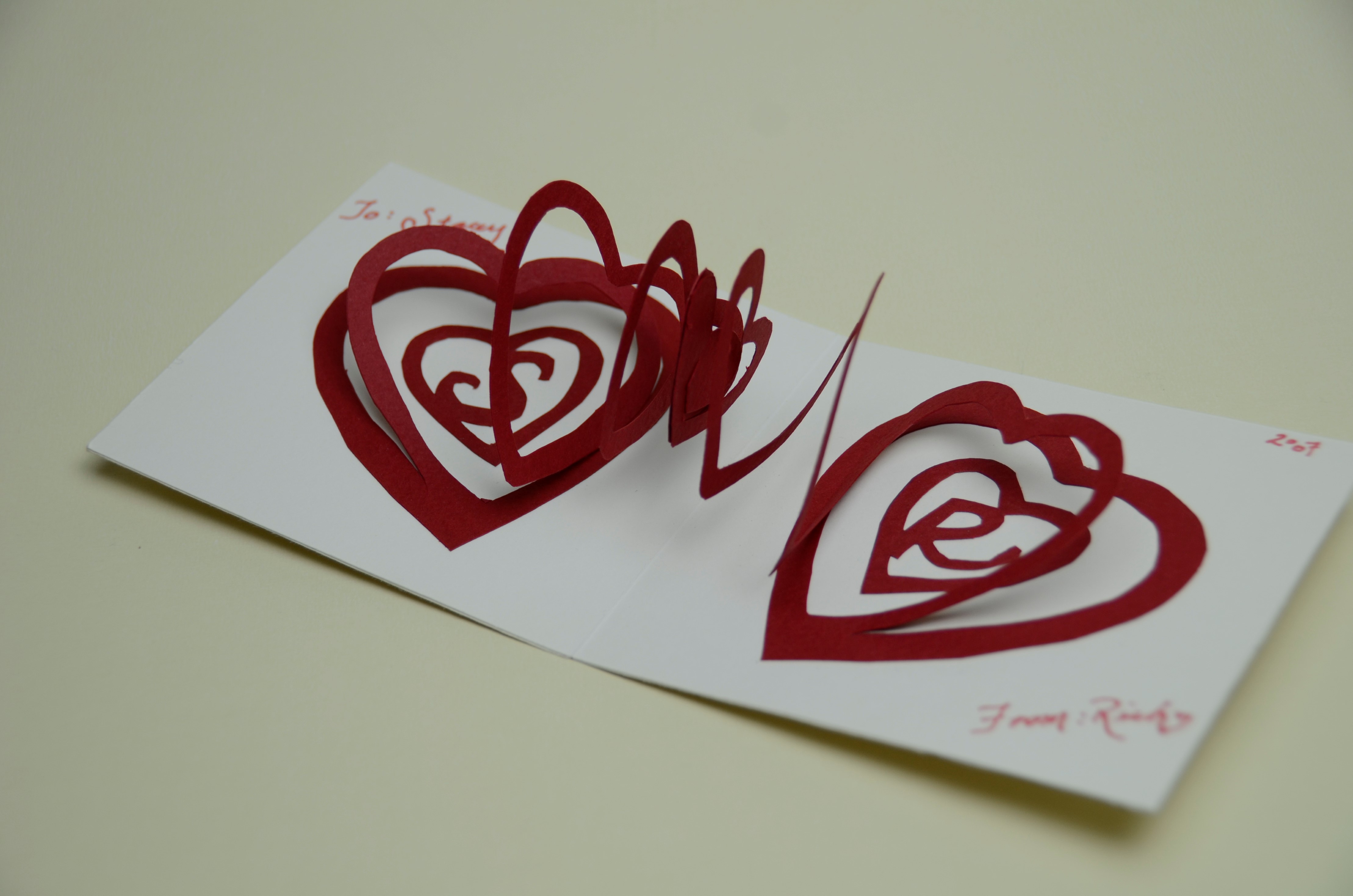 Spiral Heart Pop Up Card Template Within 3d Heart Pop Up Card Template Pdf