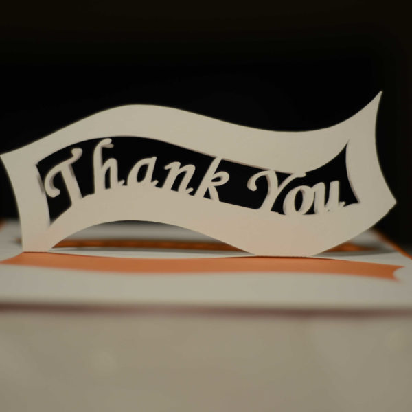 Ribbon Thank You Pop Up Card Template - Creative Pop Up Cards