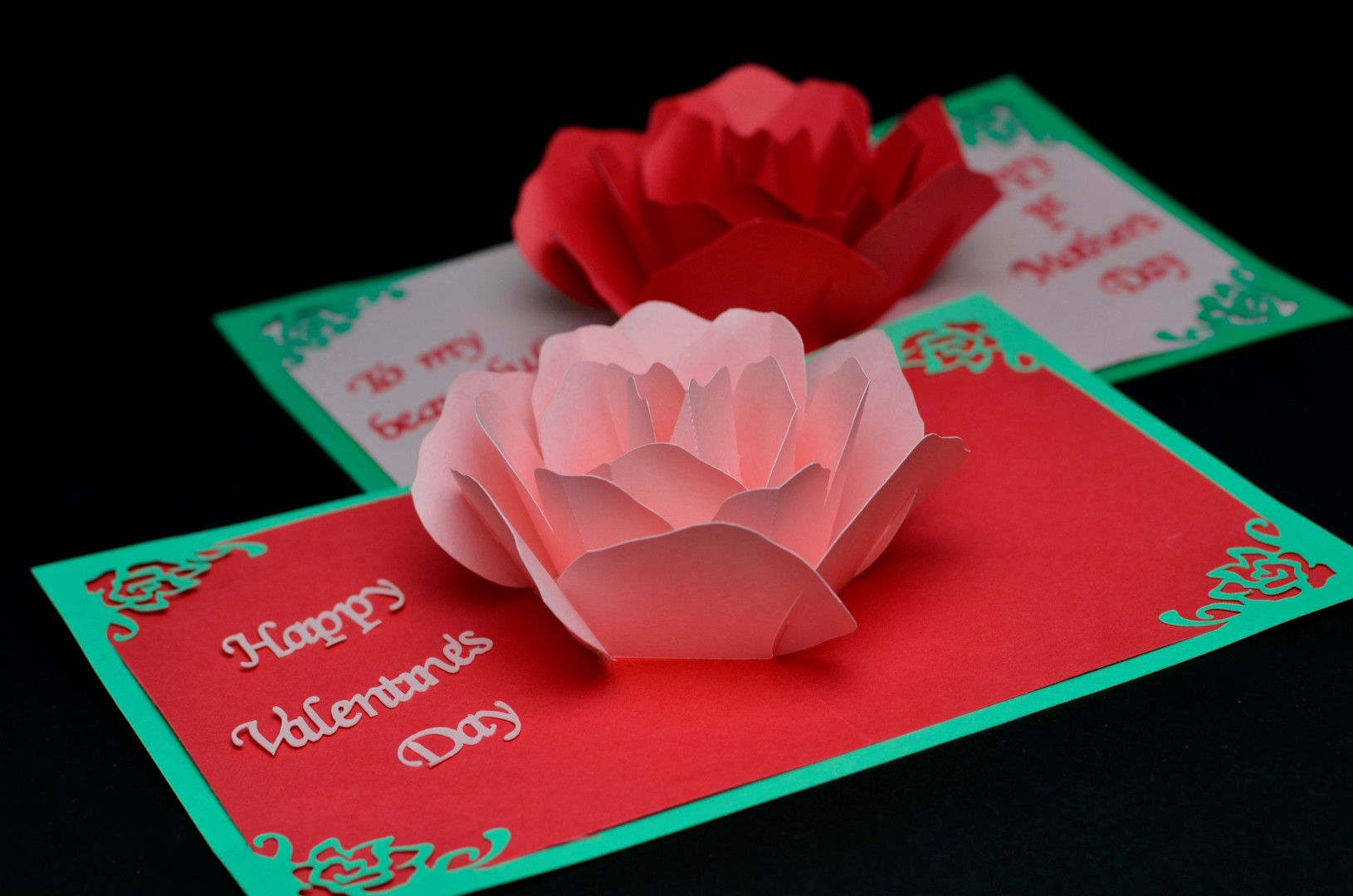 Rose Flower Pop Up Card Template Creative Pop Up Cards